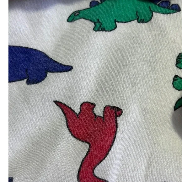 Vintage Driving Force Kids Dinosaur Print Turtleneck Shirt White Cotton Size 5** - Picture 8 of 12